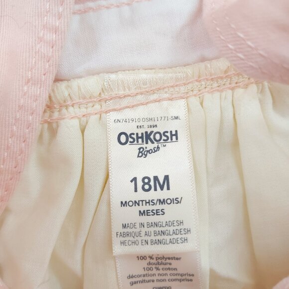 Oshkosh B'gosh Dress Baby 18 Months Pink Cream 100% Cotton Lined Tulle Unicorn - Picture 8 of 10